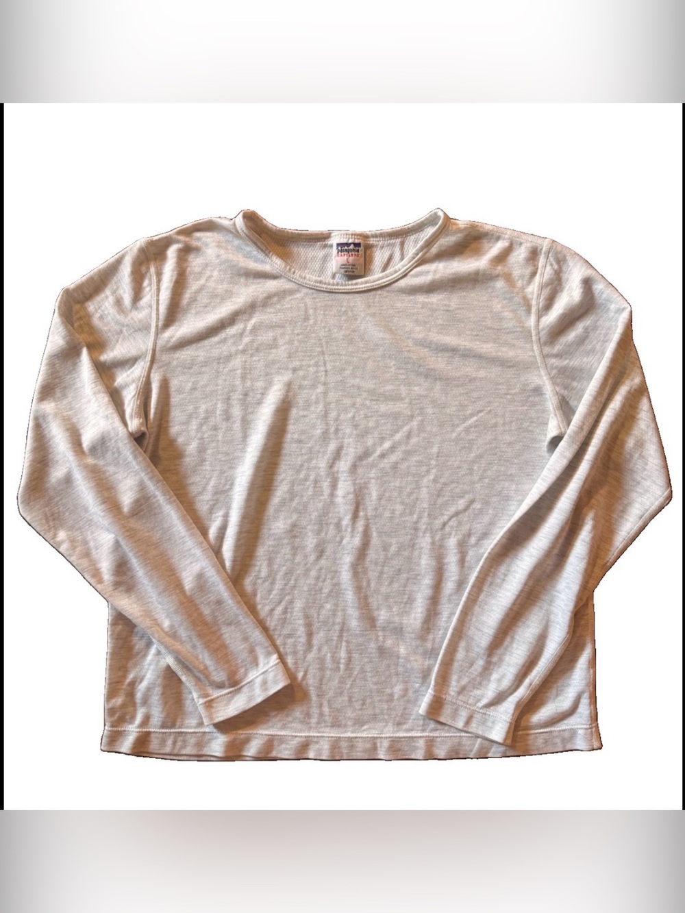 Vintage Patagonia Capilene Size Large White L/S Baselayer Shirt MADE IN USA
